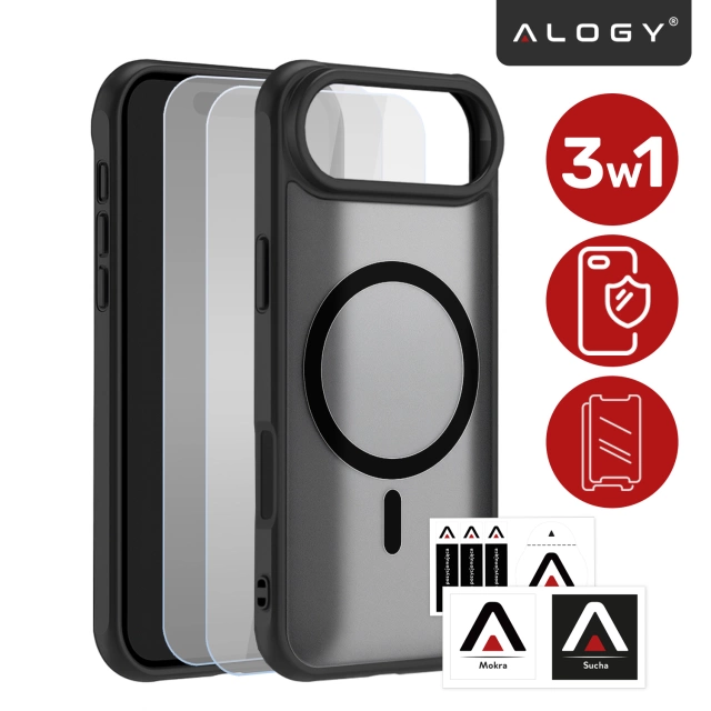 Case for Apple iPhone 16 Pro Max Alogy MagSafe Hybrid Matte Case with Lens Protection Black