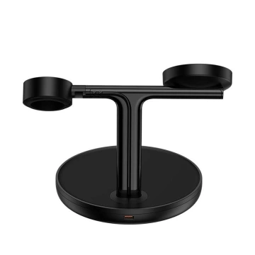 Baseus indukčný nabíjací stojan 3v1 15W MagSafe (čierny)