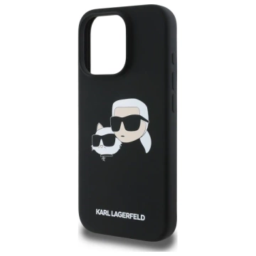 Etui Karl Lagerfeld Silicone Double Heads Print MagSafe do iPhone 16 Pro Max Black