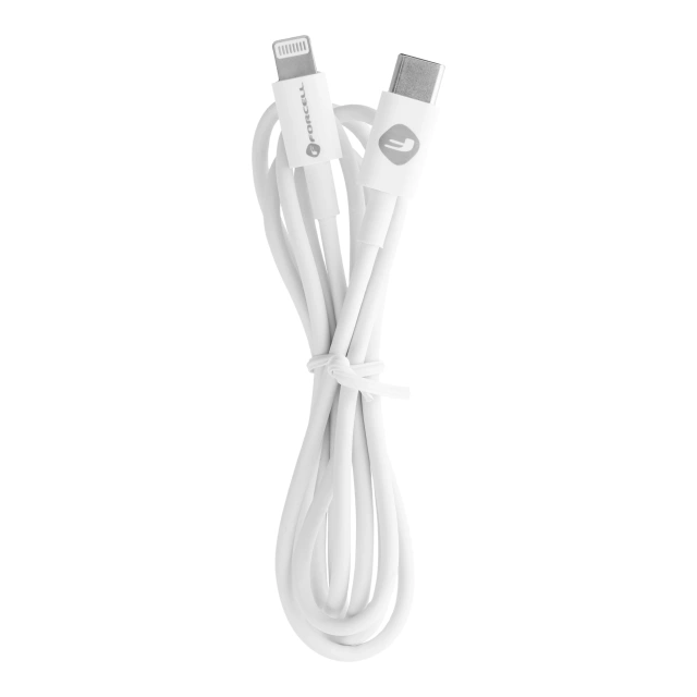 USB-C to Lightning Cable 1m Forcell PD 27W iPhone iPad White Tube