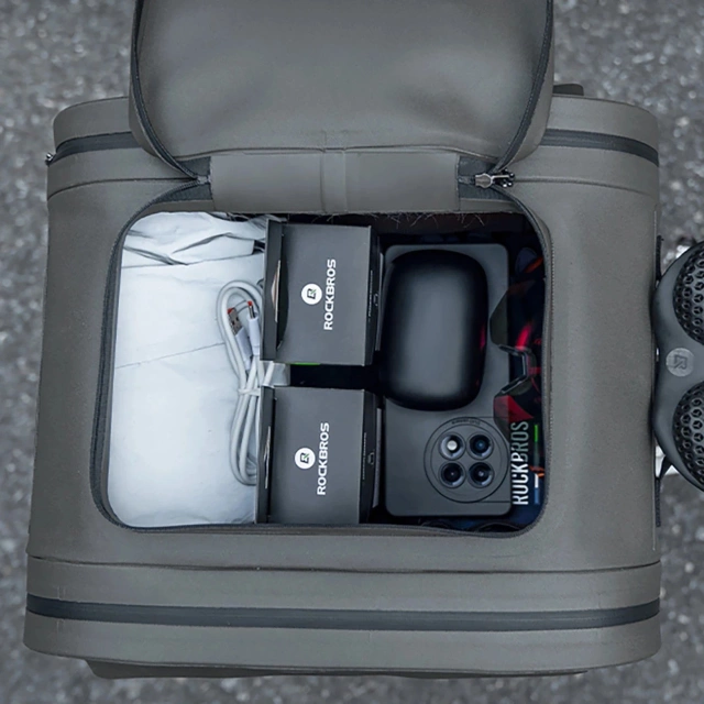 Sakwa Rowerowa Rockbros 14l Wodoodporna na Bagażnik TPU Szara