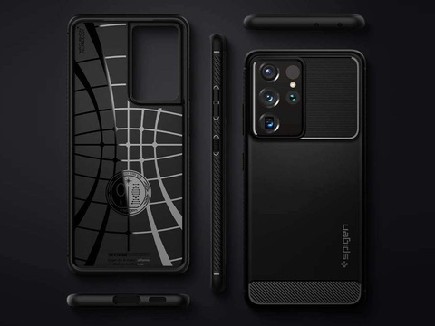 Etui Spigen Rugged Armor do Samsung Galaxy S21 Ultra Matte Black