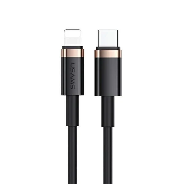 USAMS Kabel U63 USB-C mit Lightning 1,2 m 20 W PD Fast Charge schwarz