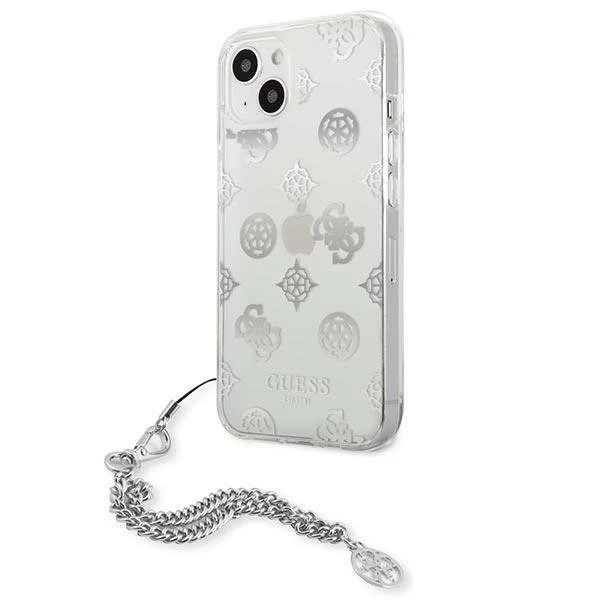 Guess GUHCP13SKSPESI iPhone 13 mini 5,4" srebrny/silver hardcase Peony Chain Collection