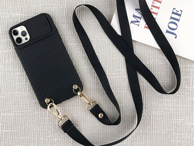 Etui ochronne CrossBody Alogy z paskiem na ramię do iPhone 12 Pro Max Czarne