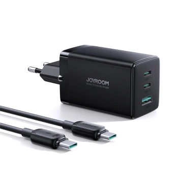 Joyroom TCG01 GaN 65W - Швидкий зарядний пристрій 2× USB-C Кабель USB-A 100W