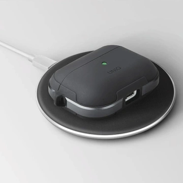 UNIQ Ochranné puzdro na slúchadlá Valencia Case pre Apple AirPods Pro čierne/polnočné čierne Antimikrobiálne