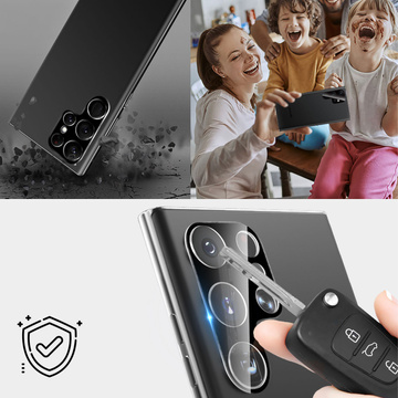 Sklo pre šošovku fotoaparátu Samsung Galaxy S24 Ultra 3D tvrdená plná ochrana celej šošovky čierne sklo