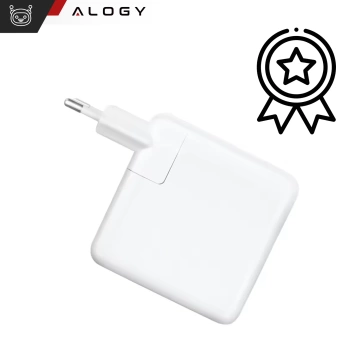 Netzteil für Apple MacBook, Alogy Universal-Ladekabel, 2 m, USB-C auf USB-C, Schnellladefunktion PowerDelivery PD, 61 W, Weiß