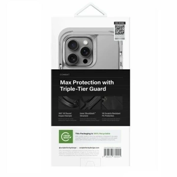 UNIQ Combat pouzdro pro iPhone 16 Pro Max 6,9" Magclick Charging Grey/Stone Grey