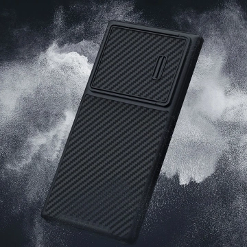 Nillkin Synthetic Fiber S Case pro Samsung Galaxy S23 Ultra, kryt fotoaparátu, černý