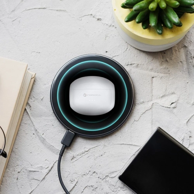 Bezdrôtové slúchadlá Forcell F-Audio TWS Clear Sound BT 5.3 biele