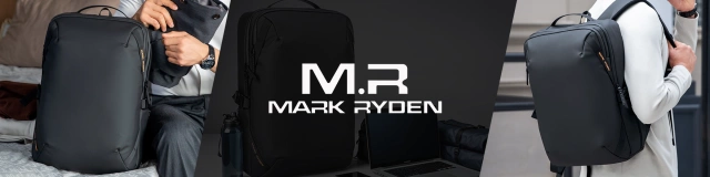 Рюкзак для ноутбука Mark Ryden 15,6 дюймів, водонепроникний, об'єм 21 літр, з брелоком та свистком, 44 x 29 x 17 см – чорний