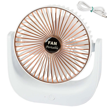 Schreibtischventilator, kabelloser Ventilator, stehend, tragbar, wiederaufladbar, batteriebetrieben, leiser Ventilator, Weiß