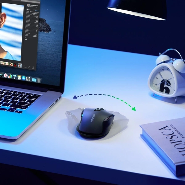 Maus UGREEN optisch kabellos USB 2.4GHz 4000 DPI schwarz (MU006)