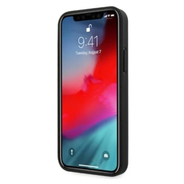 Etui Mercedes MEHCP12LPSQBK pro iPhone 12 Pro Max 6,7" černé/černé pevné pouzdro Kožený vzor hvězd