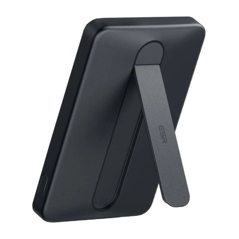 Магнітний зовнішній акумулятор з підставкою ESR Qi2 MagSlim 5000mAh 15W чорного кольору