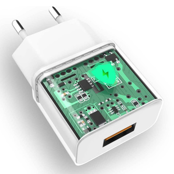 2,4 A, 2400 мАг, 12 Вт, одинарний швидкий зарядний пристрій USB, настінний зарядний пристрій, білий
