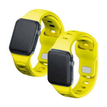 Pasek na chytré hodinky 3mk silikonový řemínek na hodinky Apple Watch 42/44/45/49 mm žlutý
