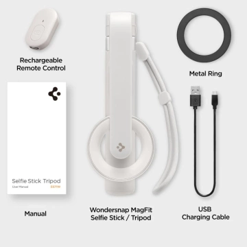 Selfie Stick Stick Statív Spigen S580W MagSafe Bluetooth Držiak na telefón Fotografie Diaľkové ovládanie Fialová