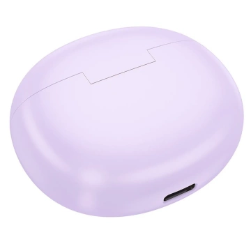 HOCO TWS EW61 wireless Bluetooth headphones, purple, with charging case