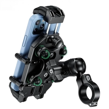 KEWIG M26-C1 Motorcycle Bike Handlebar Phone Holder with Anti-Shock System for Motorbike, Quad, Scooter, Black