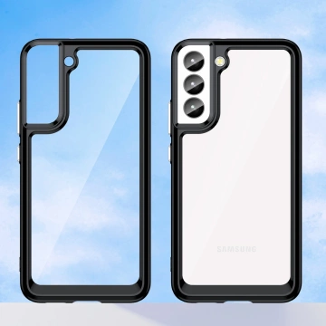 Protective phone case Outer Space Case for Samsung Galaxy S23 Plus cover with a flexible frame black
