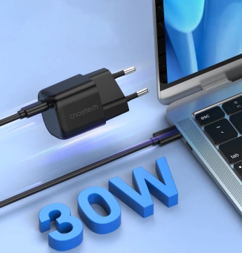 Choetech wall charger GaN USB Type C PD 30W black (PD5007)