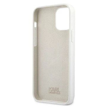 Karl Lagerfeld KLHCP12SSLKHWH iPhone 12 mini 5,4" biele/biele pevné puzdro Silikónová Karlova hlava