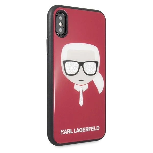 Etui Karl Lagerfeld KLHCPXDLHRE do Apple iPhone X/Xs Iconic Glitter Karl's Head