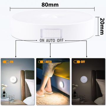 2x Lampa LED pohybový senzor súmrak nočná lampa Alogy Sensor Light Bezdrôtové osvetlenie nábytku Biele svetlo 6000k