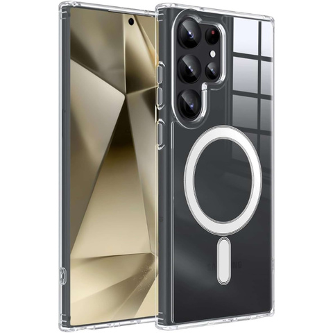 Etui do Samsung Galaxy S24 Ultra Mag Safe Case obudowa plecki Cover Anti-Shock Clear Alogy Przezroczyste + Szkło