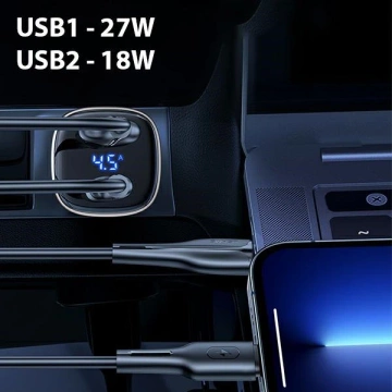 Zaťaženie USAMS. sám. C29 45W 2xUSB-A Fast Charge svetlo zlatá/svetlo zlatá CC154CC01 (US-CC154)