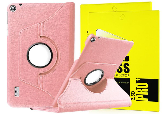 360 Rotating Case Huawei MediaPad T3 7.0 Pink Glass