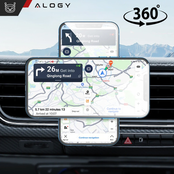 Car holder with Qi charger for MagSafe Alogy for grille 15W Black