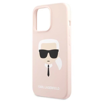 Etui Karl Lagerfeld KLHCP13XSLKHLP pre iPhone 13 Pro Max 6,7" ružové pevné puzdro Silikónová Karl`s Head
