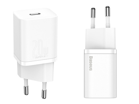 Baseus Super Si USB-C nástenný nabíjací kábel pre iPhone 20W biely