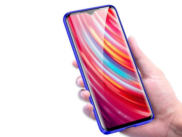 Dr.Fit doppelseitige magnetische Glashülle für Redmi Note 8 Pro Blau