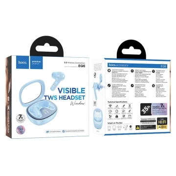 HOCO TWS EQ6 wireless bluetooth headphones blue