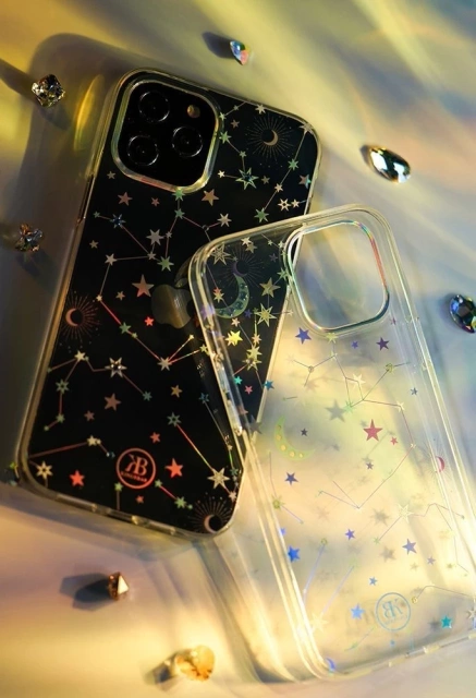Pouzdro Kingxbar Lucky Series zdobené originálními krystaly Swarovski iPhone 12 mini transparentní (Clover)