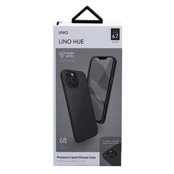UNIQ etui Lino Hue iPhone 12 Pro Max 6,7" czarny/ink black Antimicrobial