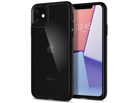 Kryt Spigen Ultra Hybrid pre Apple iPhone 11 Matte Black glass aloga