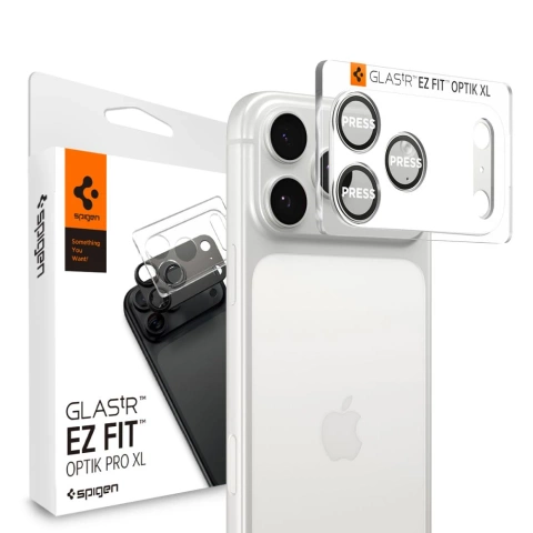 Osłona Aparatu do iPhone 17 Pro Spigen Optik Pro XL EZ Fit Silver
