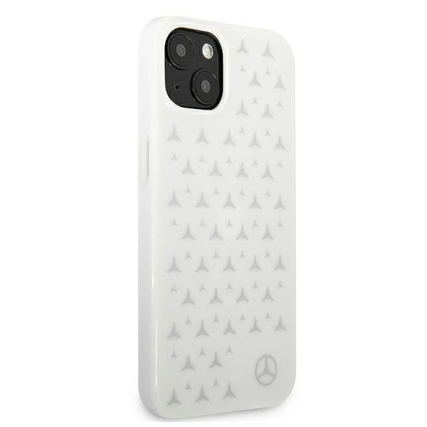 Захисний чохол Mercedes MEHCP13MESPWH для Apple iPhone 13 6.1" white/white hardcase Silver Stars Pattern