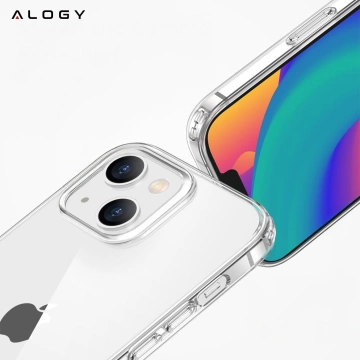 Armored Alogy Hybrid Case with Camera Cover for Apple iPhone 13 Transparent