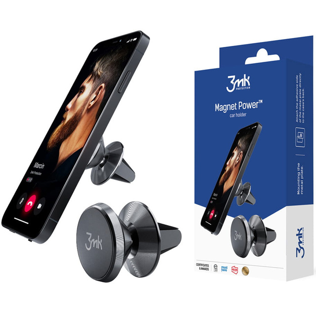 Univerzálny magnetický držiak do auta 3mk Magnet Power na telefón, čierny