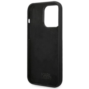 Karl Lagerfeld KLHCP14LSLCTBK protective phone case for Apple iPhone 14 Pro 6.1" hardcase black/black Silicone Choupette Body