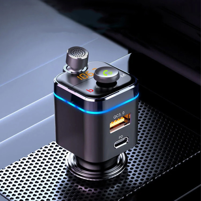 Autoladegerät Freisprecheinrichtung Alogy FM Transmitter Bluetooth 5.0 USB Memory Stick QC 3.0 USB-C PD 18W