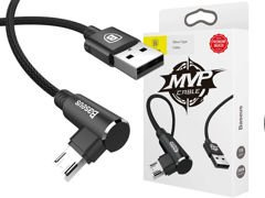 Baseus MVP Elbow kabel úhlový oboustranný micro USB 2m Black