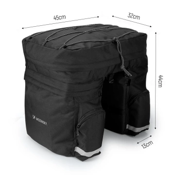 Містка сумка для велосипеда Wozinsky 60L (дощовик в комплекті) чорний (WBB13BK)